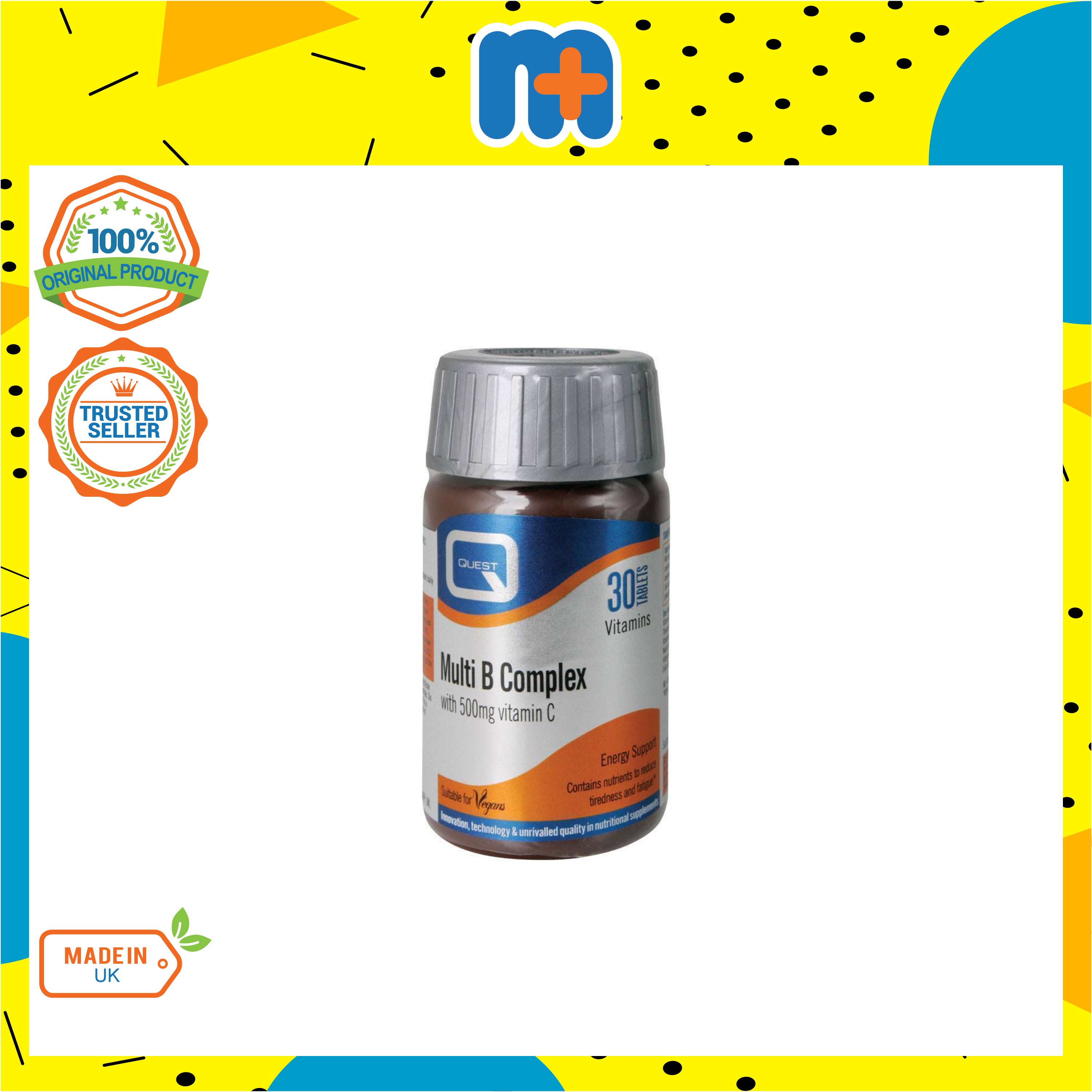 QUEST Multi B Complex Plus 500mg Vitamin C 30 Tablets